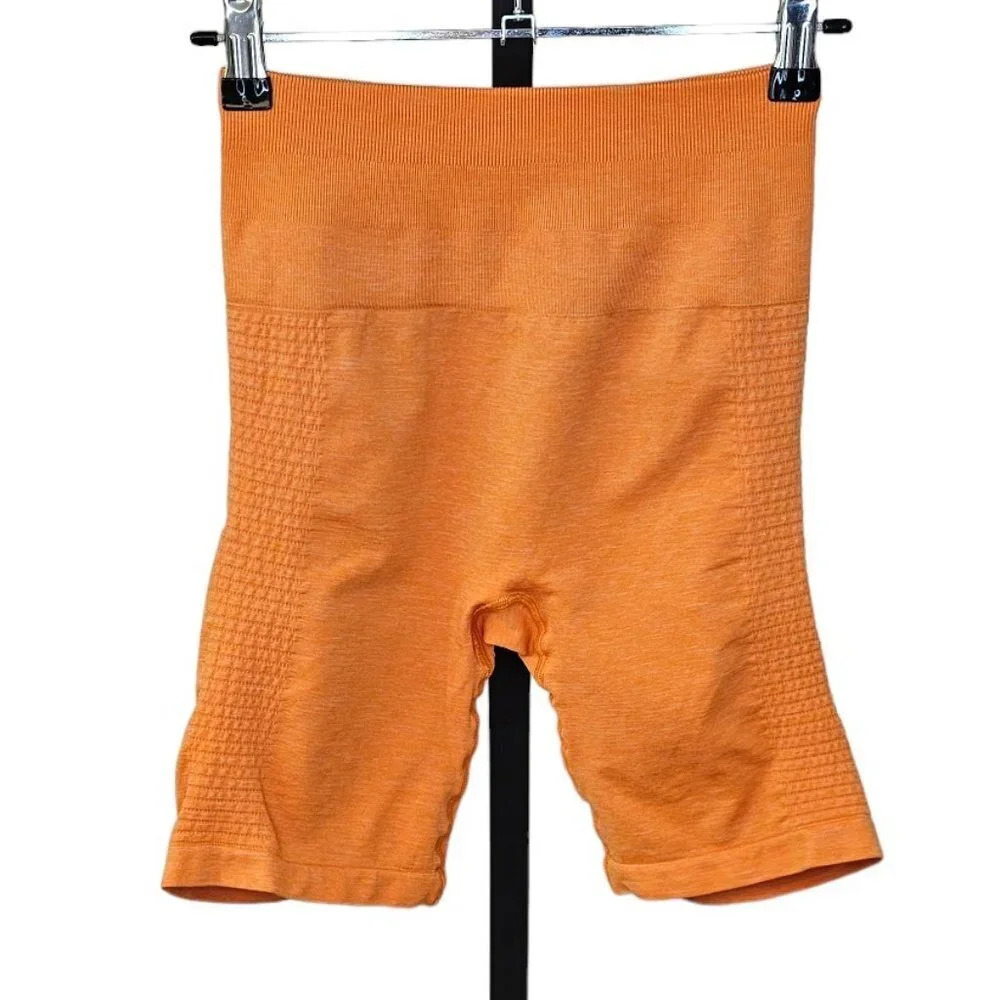 Alphalete Women's Seamless Bike Shorts Size Small Orange Athletic Activewear